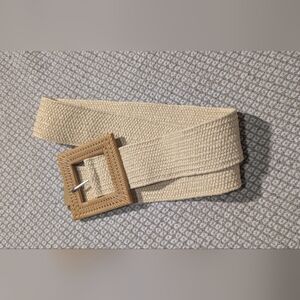 Elegant Cream Woven Belt